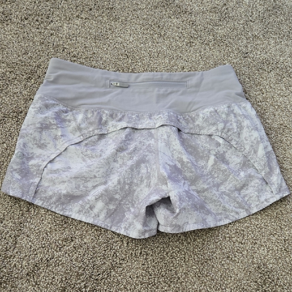 Lululemon Gray/white Shorts Size 2 - Picture 3 of 5